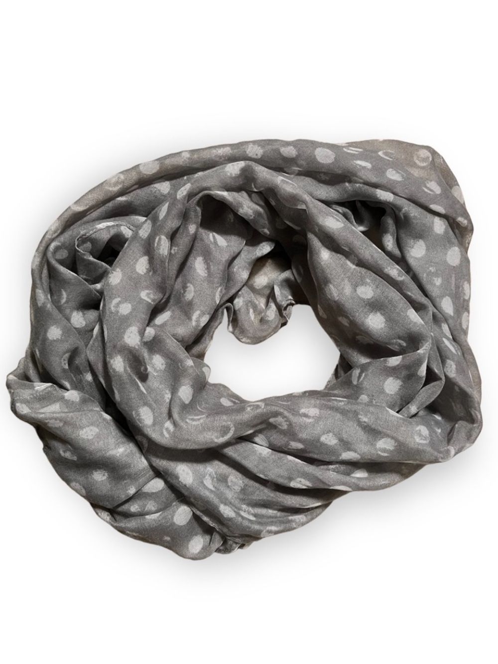 NWOT Target Semi-Sheer Grey Polka Dot Infinity Circle Scarf
